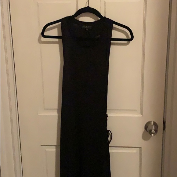 Rag & Bone Black lace up midi dress - Picture 5 of 9